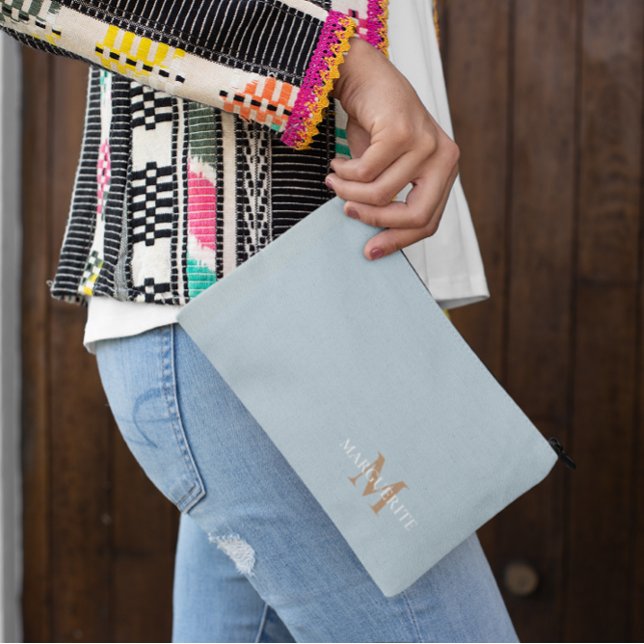 Pochette À Accessoires Nom personnalisé Monogramme (Créateur téléchargé)