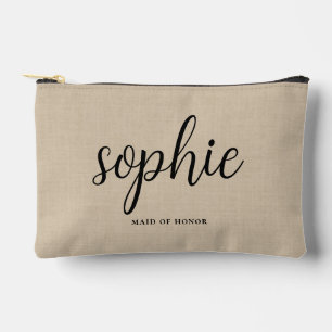 Pochette À Accessoires Nom simple Crew Wedding Party Bridesmaid Don