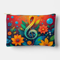 Note Musicale Artistique Entourée De Fleurs Coloré