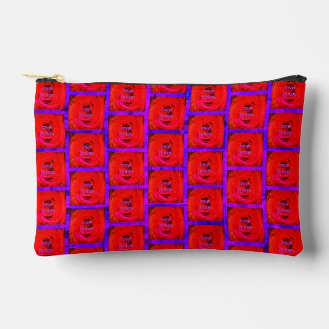 Pochette À Accessoires Notes d'Amour Rouge rose, (Recto)