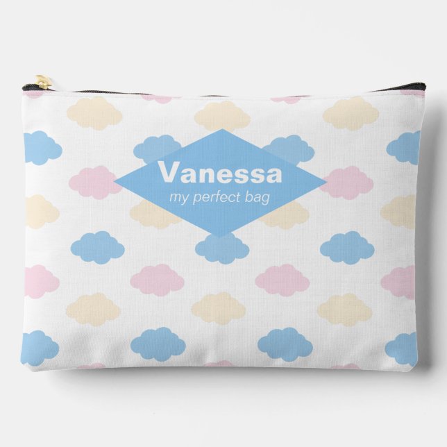 Pochette À Accessoires Nuages pastel. (Recto)