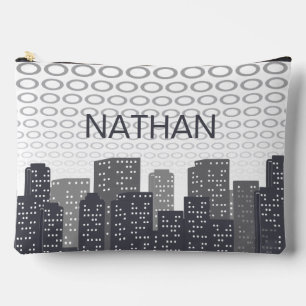 Pochette À Accessoires Nuances de gris de paysage urbain personnalisé