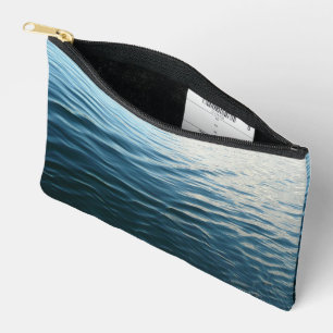 Pochette À Accessoires Nuances d'eau bleue Photographie de la nature Abst