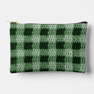 Pochette À Accessoires Nuances vertes naturelles Plaid Artisan Crochet Im