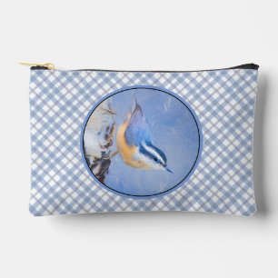 Pochette À Accessoires Nuthatch à poitrine rouge Peinture d'art original