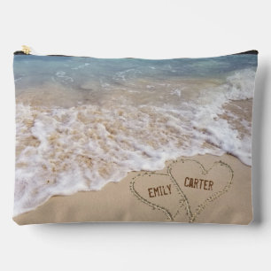 Pochette À Accessoires Ocean Beach Hearts Avec Noms