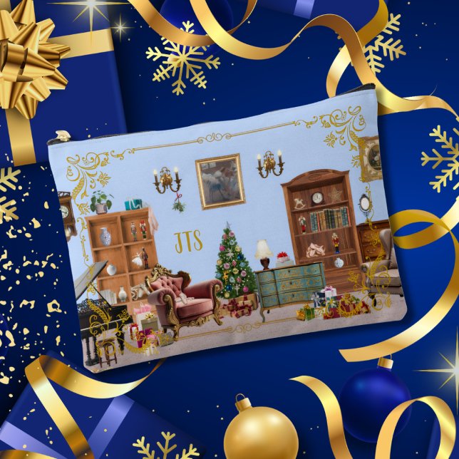 Pochette À Accessoires Ode to Nutcracker Ballet Blue Large Accessory Bag (Créateur téléchargé)