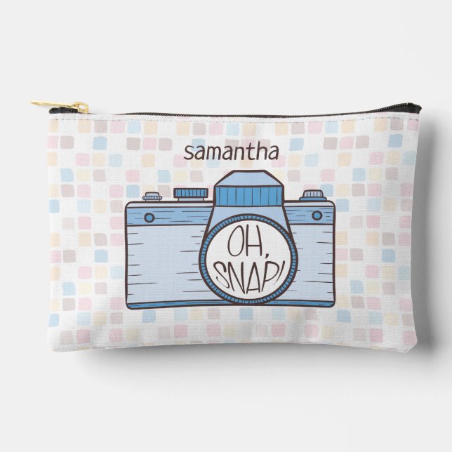 Pochette À Accessoires Oh, Snap ! Caméra Blue Pastel (Recto)