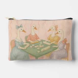 Pochette À Accessoires Oies mignonnes vintage jouant au Mahjong