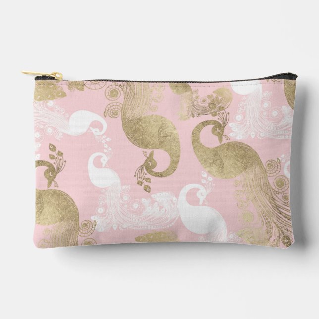 Pochette À Accessoires Oiseau royal rose (Recto)