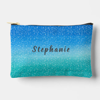 Pochette À Accessoires Ombre Sparkles parties scintillant bleue et verte