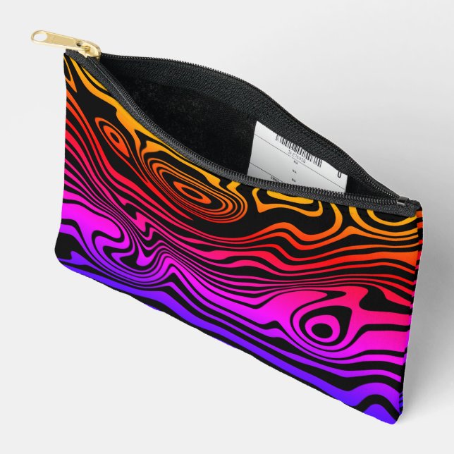 Pochette À Accessoires Ondes de couleur néon (Ouvrir)