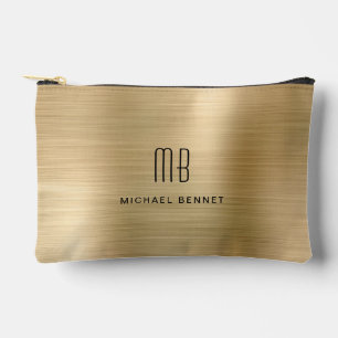Pochette À Accessoires Or Monogramme Moderne