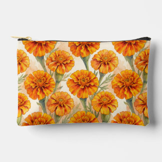 Pochette À Accessoires Orange marigold flowers pattern