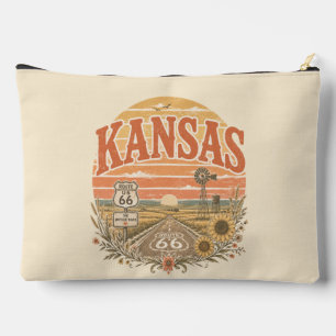 Pochette À Accessoires Organisateur de Prairie de la Route 66 du Kansas