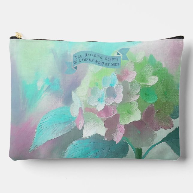 Pochette À Accessoires Orthensia peinture aquarelle, Verse biblique (Recto)