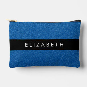 Pochette À Accessoires Paillettes bleues, Fond de paillettes, Votre nom