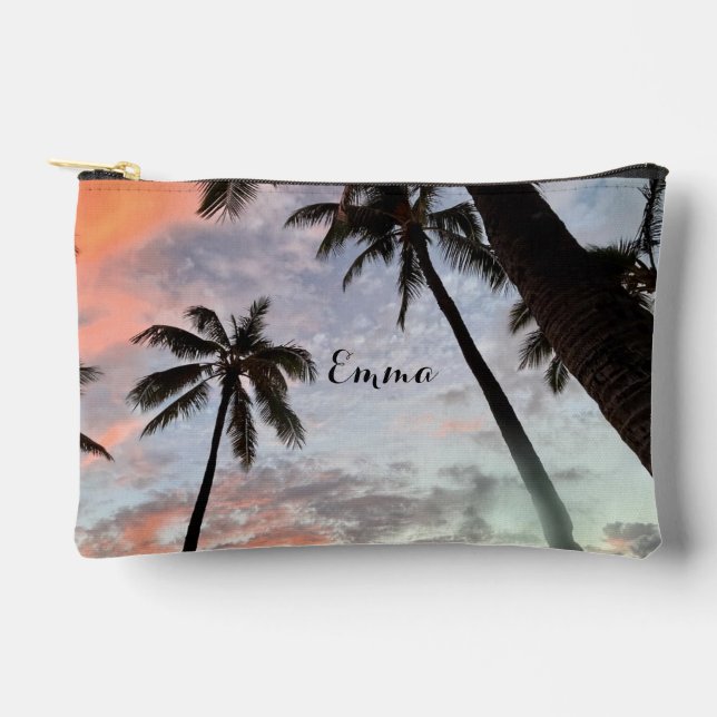 Pochette À Accessoires Palmiers Coucher de soleil (Recto)