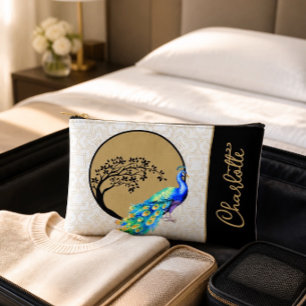 Pochette À Accessoires Paon gracieux personnalisé