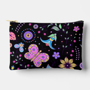 Pochette À Accessoires Papillon Coloré Et Fleur Mignon