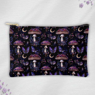 Pochette À Accessoires Papillon Foncé Motif Floral de Champignon Sorcière