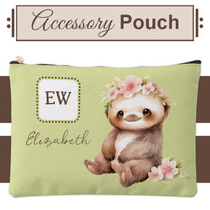 Pochette À Accessoires Parfum mignon ajouter initiales nom vert