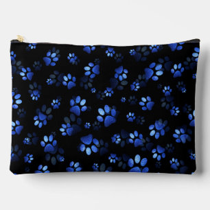 Pochette À Accessoires Parties scintillant bleue Animaux Empreinte de pat
