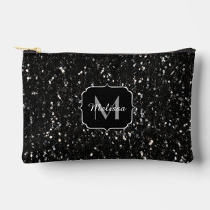 Pochette À Accessoires Parties scintillant brillante noire et blanche Mon