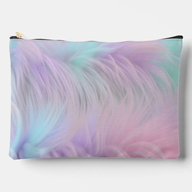 Pochette À Accessoires Pastel Rainbow Fur (Recto)