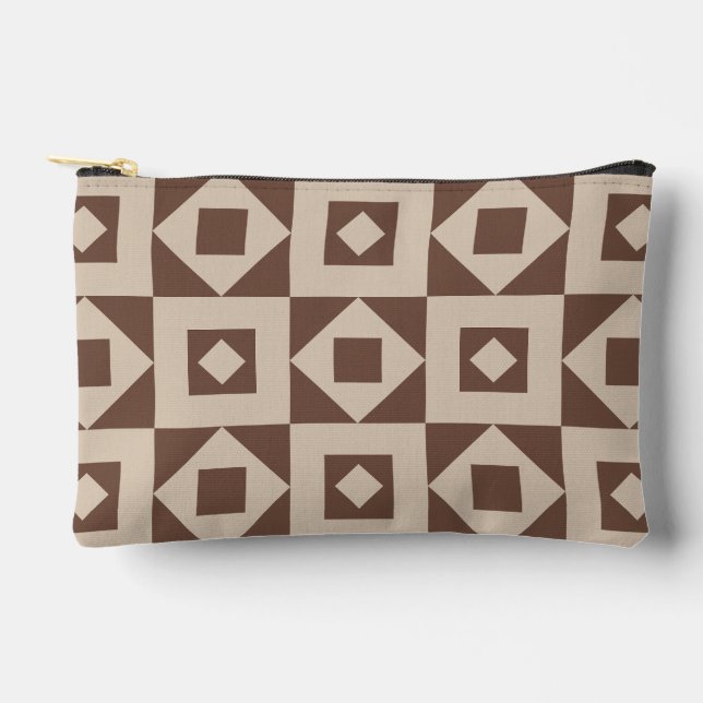 Pochette À Accessoires Patch simple Crème Brown Impression Couper légèrem (Recto)