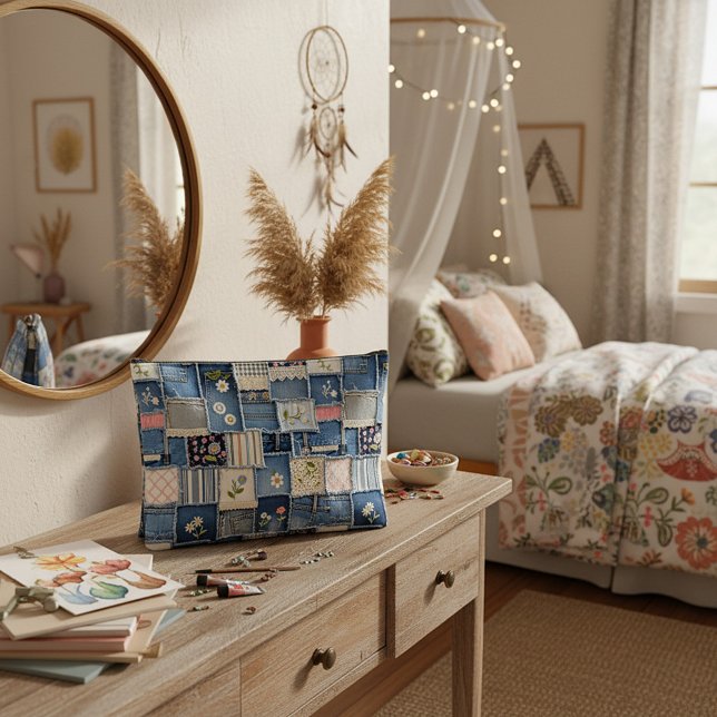 Pochette À Accessoires Patchwork Denim (Créateur téléchargé)