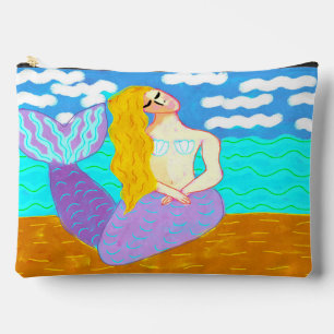 Pochette À Accessoires Peinture Abstraite couleur de sirène