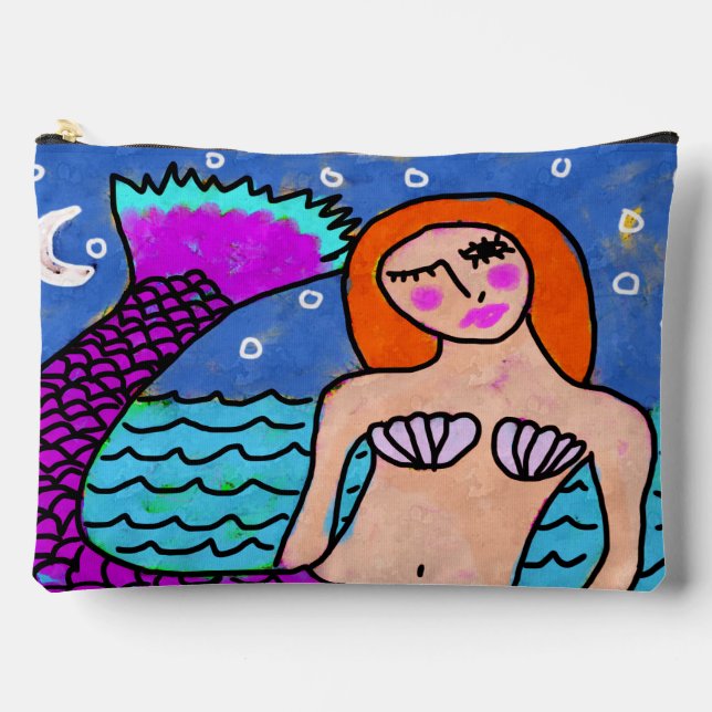 Pochette À Accessoires Peinture Abstraite de sirène numérique (Recto)
