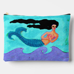 Pochette À Accessoires Peinture Abstraite funky de sirène