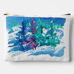 Pochette À Accessoires Peinture d'arbres frais d'hiver / Artiste Larry Le