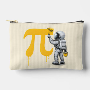 Pochette À Accessoires Peinture d'astronaute personnalisée Symbole Pi Jou