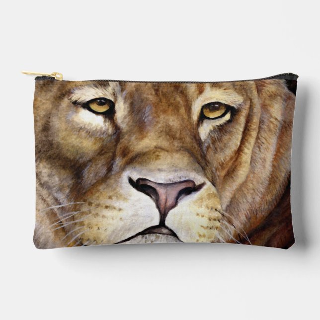 Pochette À Accessoires Peinture de l'animal au visage de Lion (Recto)