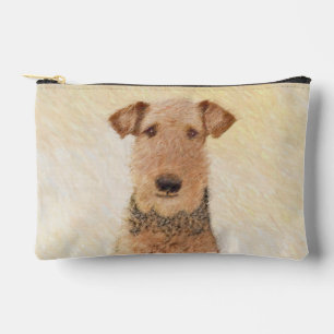 Pochette À Accessoires Peinture de Terrier Airedale Mignon Art Original d