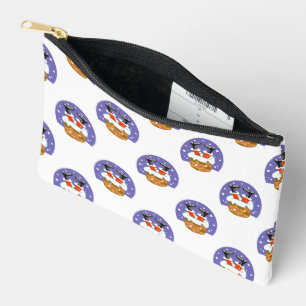 Pochette À Accessoires Père Noël dans cheminée, neige, Noël, Nouvel An