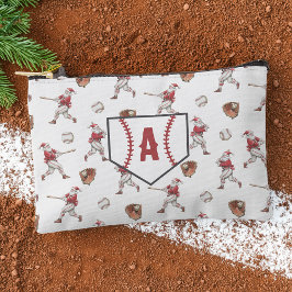 Pochette À Accessoires Père Noël de baseball Monogramme Noël
