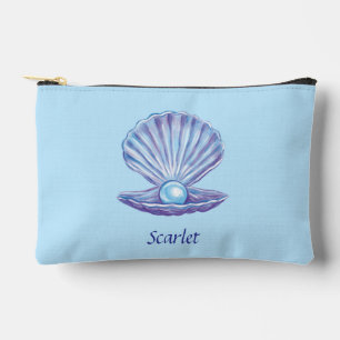 Pochette À Accessoires Perle personnalisable de l'océan (bleu)