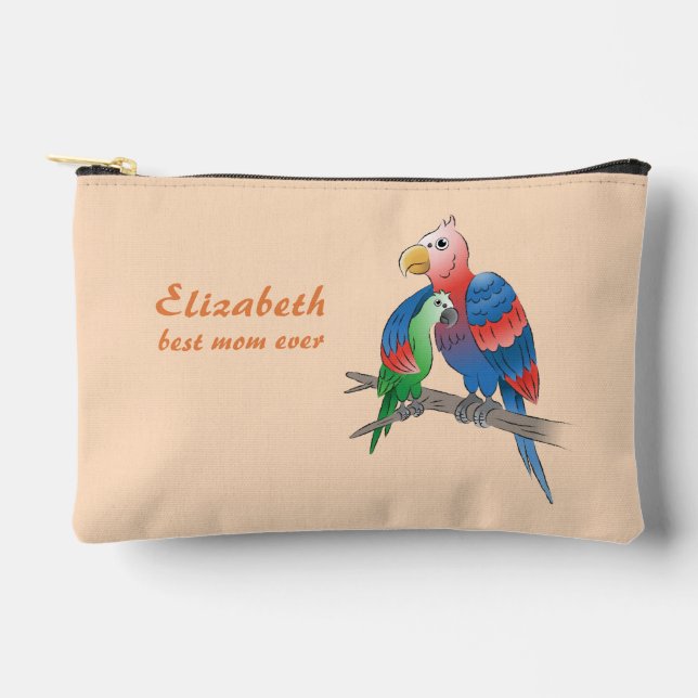 Pochette À Accessoires Perroquets de la fête des mères (Recto)