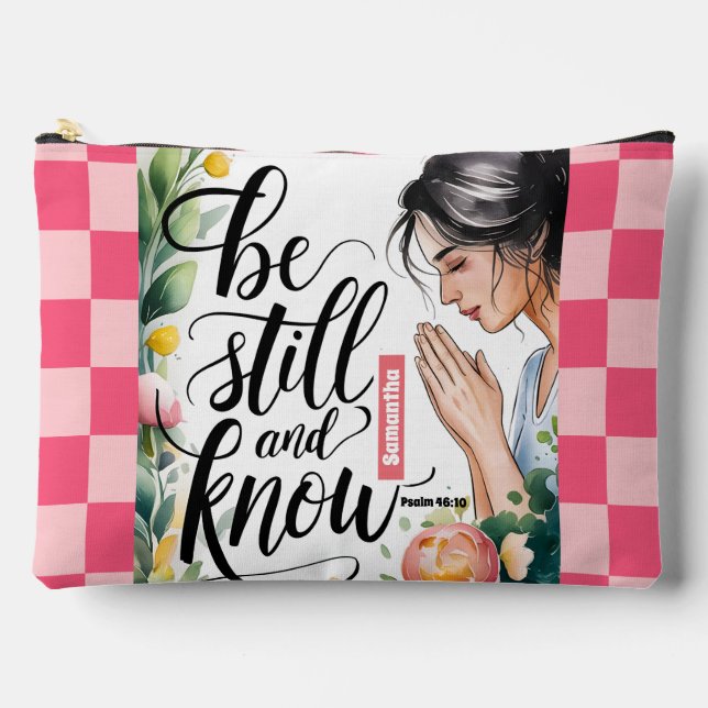 Pochette À Accessoires Personalisé Be Still and Know Christian Women (Recto)