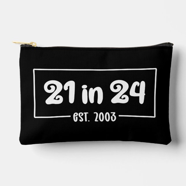 Pochette À Accessoires Personnalisé 21e anniversaire 21 dans 24 Est 2003  (Recto)
