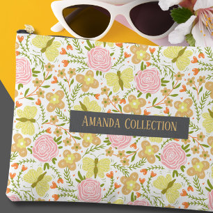 Pochette À Accessoires Personnalisé Adorable beau moderne botanique jaune