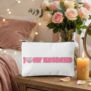 Pochette À Accessoires Personnalisé J'aime mon mari – Ajouter une photo d