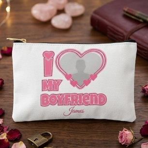 Pochette À Accessoires Personnalisé J'aime mon petit ami – Ajouter une ph