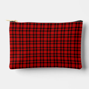 Pochette À Accessoires Petit motif carreaux rouge noir