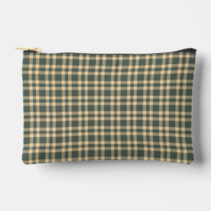 Pochette À Accessoires Petit motif carreaux vert jaune