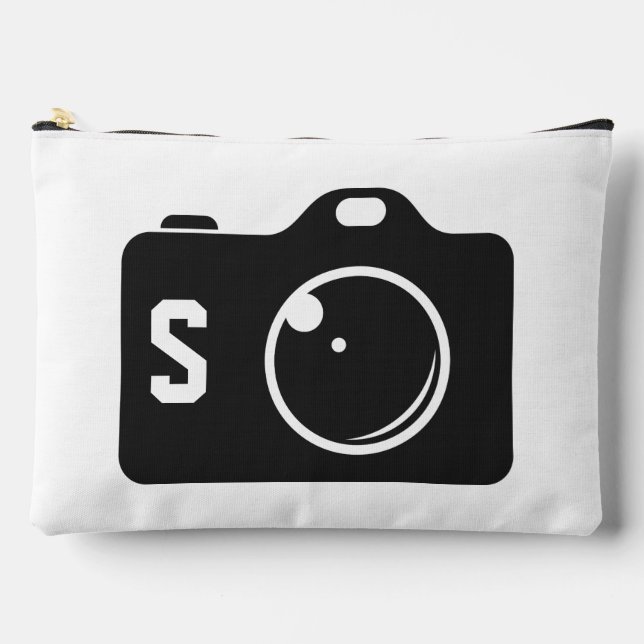 Pochette À Accessoires Photo Pop Art Monogramme noir et blanc (Recto)